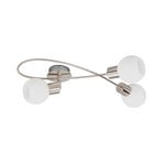 Lindby Deckenlampe Elaina, 50 cm, 3-flg., nickel, Glas, E14