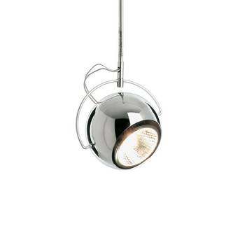 Fabbian Beluga staal chroom-hanglamp, Ø 9 cm