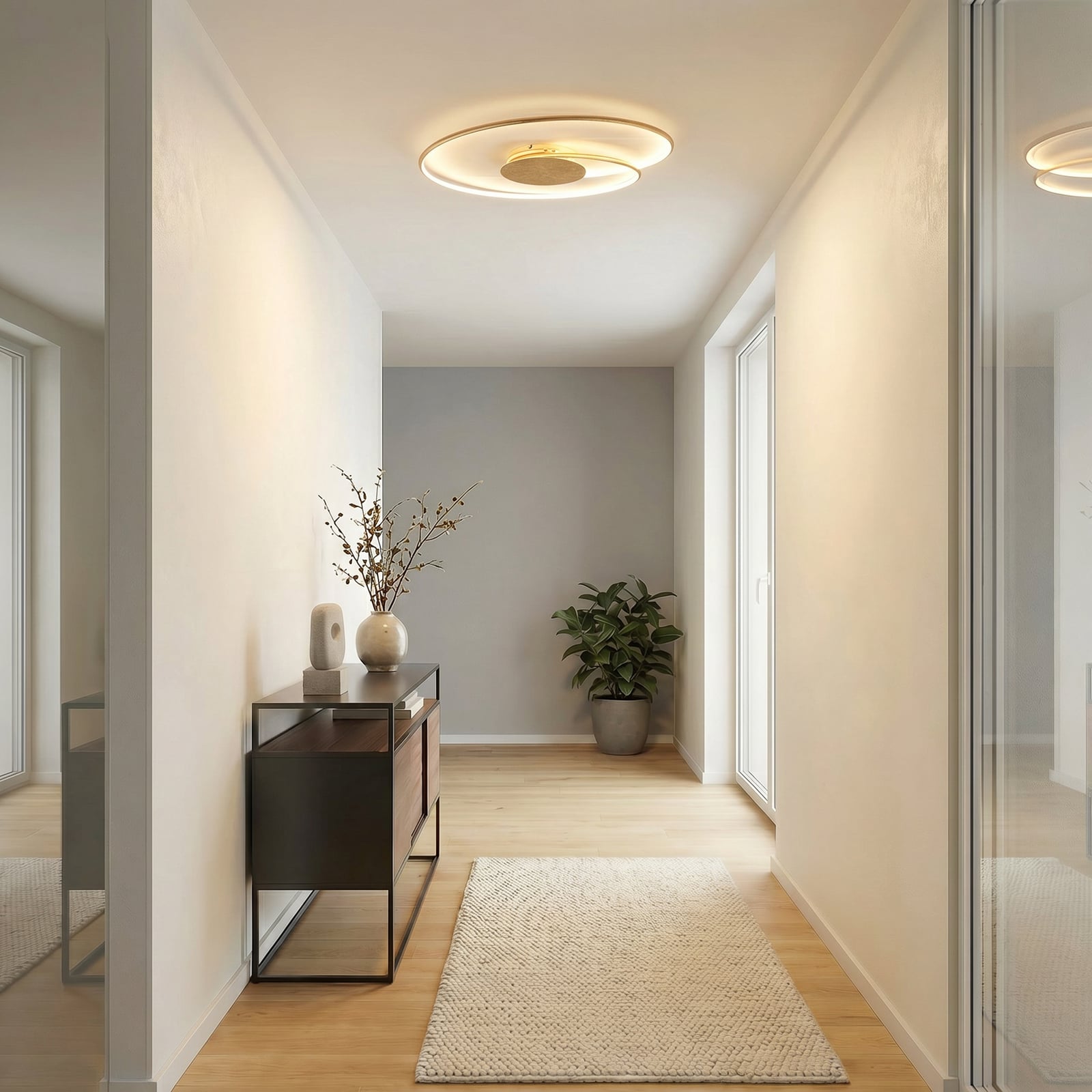 Lindby Joline LED ceiling lamp, Ø 74 cm, gold-coloured, metal