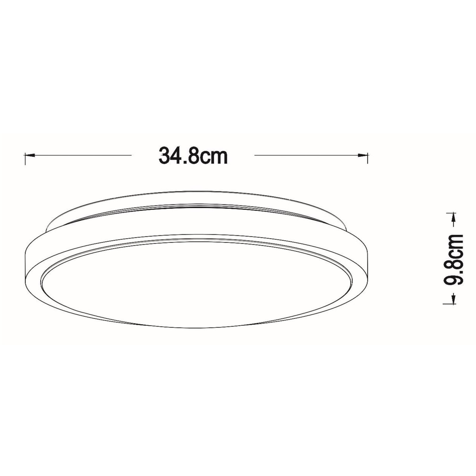 Lampa sufitowa LED Dasher, czarna, Ø 34,8 cm, 2700 K, IP44