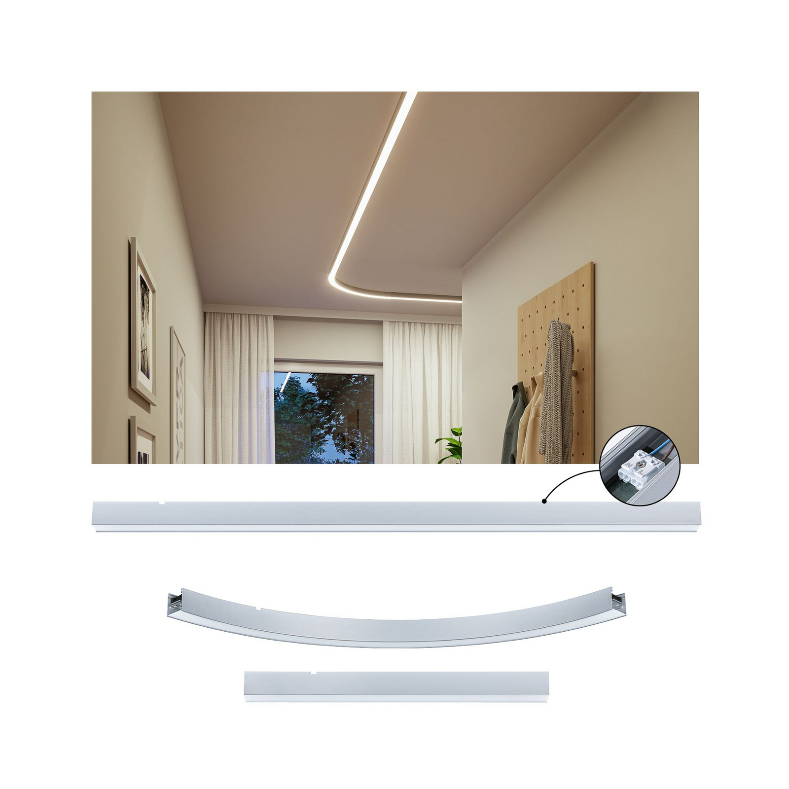 Paulmann Linion lyskanalsystem, krom, 38 W, aluminium Paulmann Linion lyskanalsystem, krom, 38 W, aluminium
