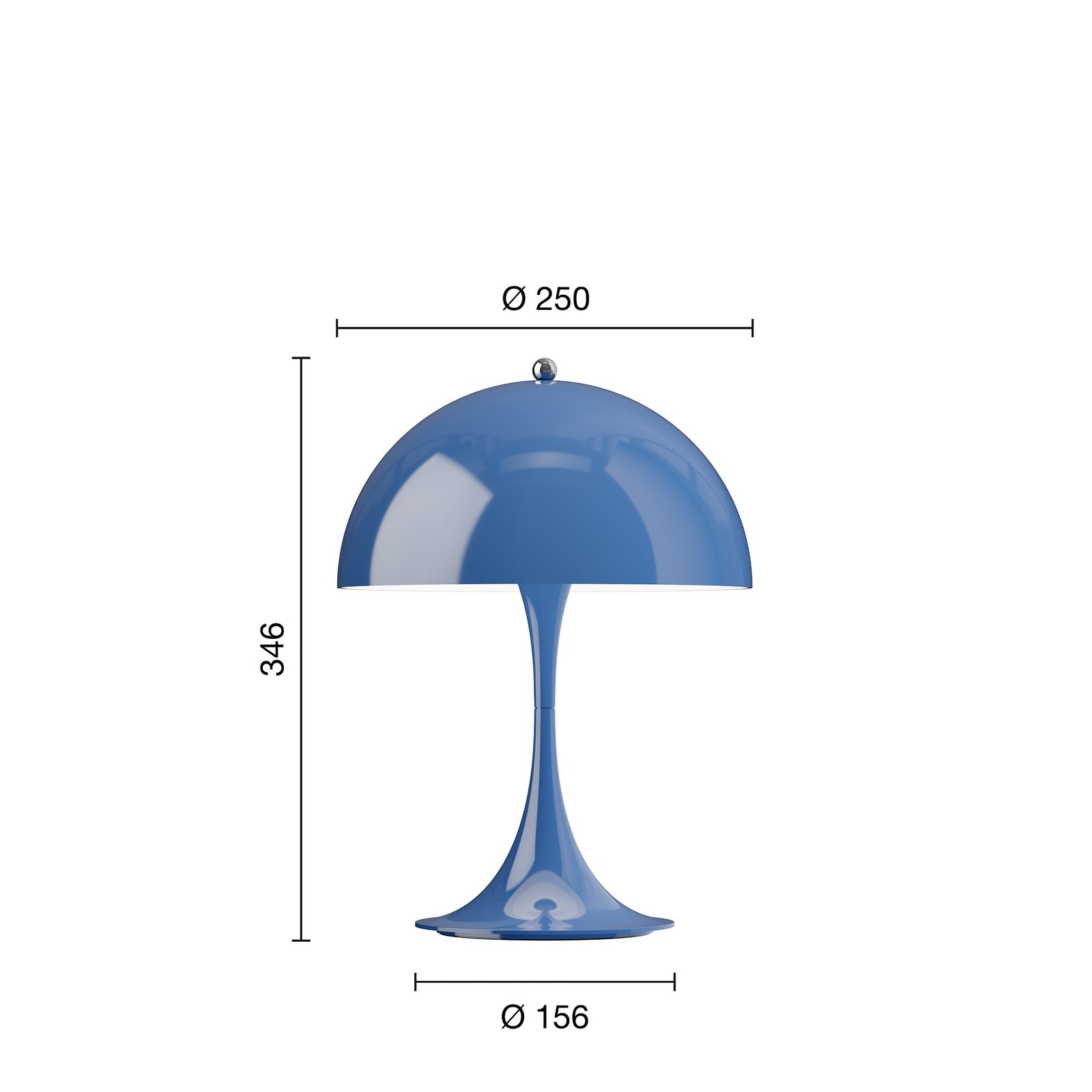 Panthella 250 indigo blue IP44 LED rechargeable lamp - Louis Poulsen