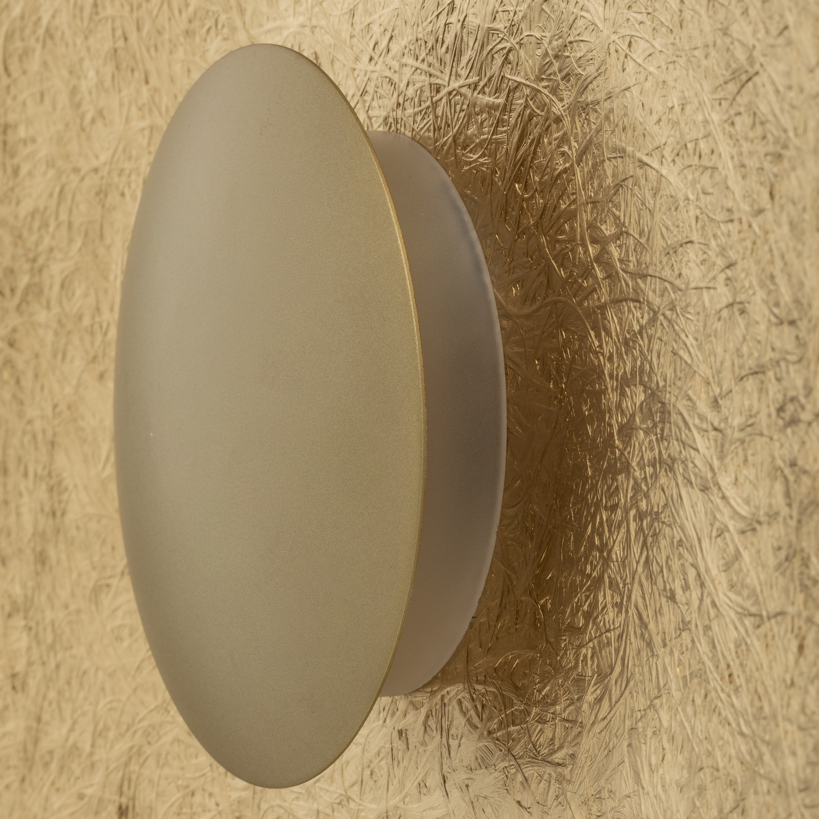 LED nástěnné světlo Sole S, Ø 44 cm, zlatá barva, ocel, 3 000 K