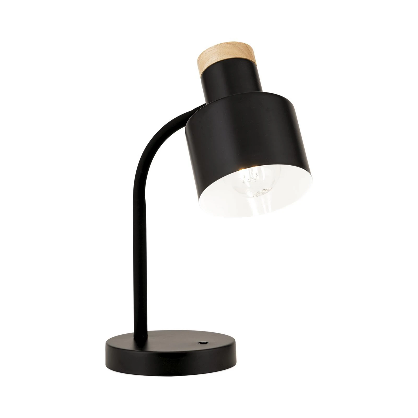 Lampe à poser Gili, noir mat, acier, hauteur 35 cm, E27