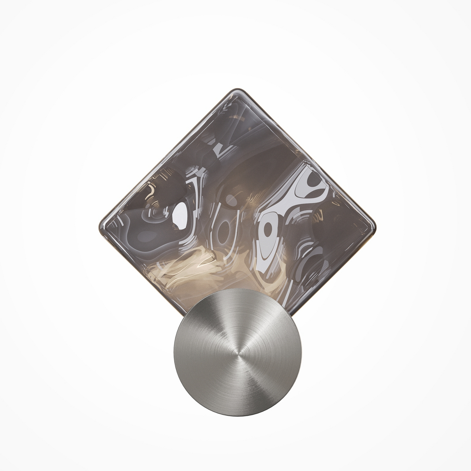 Quadro-LED-seinävalaisin, harmaa, lasi, 3000 K, korkeus 18 cm