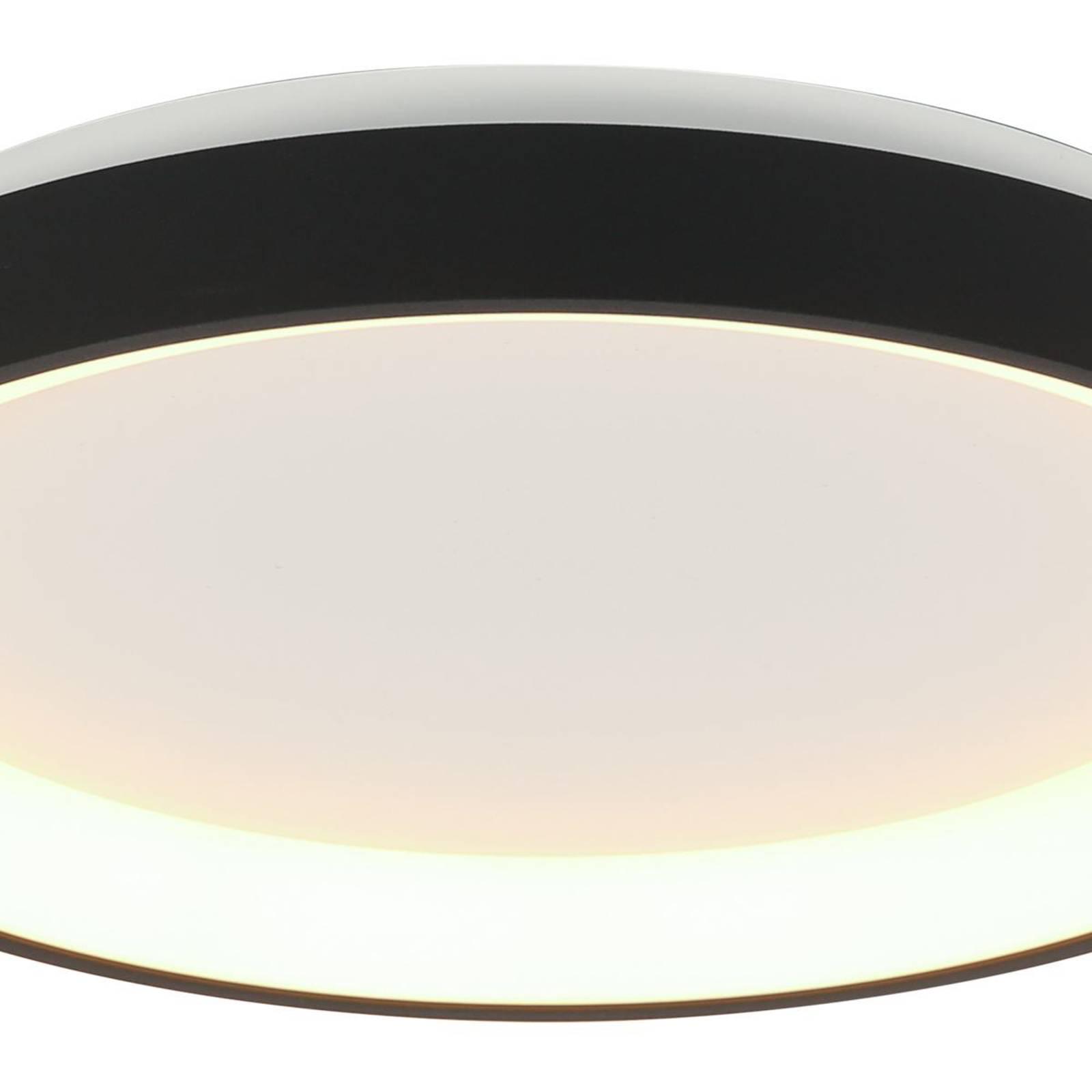 Lampa sufitowa LED Ringlede, czarna, wysokość 6 cm, Ø 28 cm