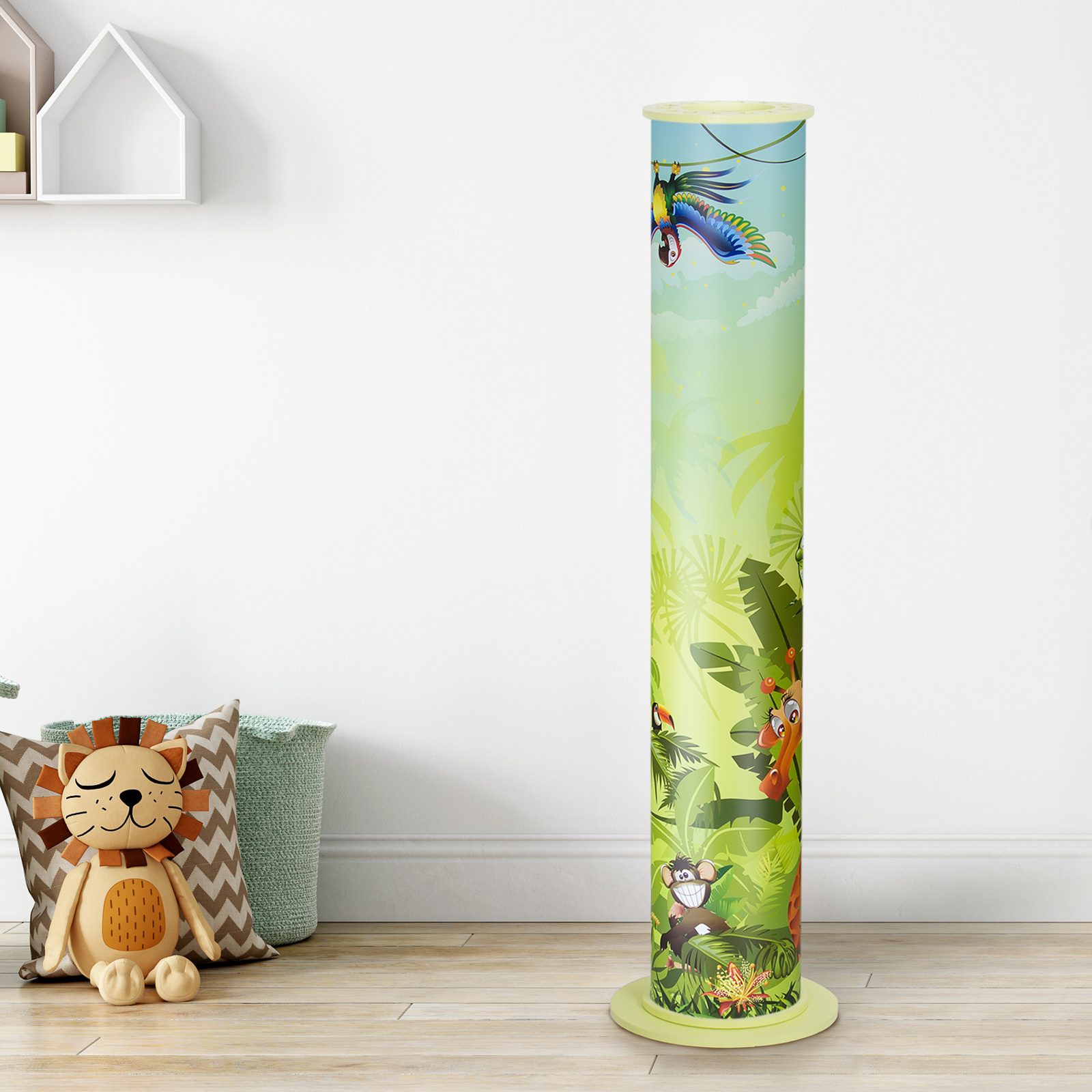 Elobra Wildlife floor lamp for a child’s room, for Children's Room, wood, plastic, E27, 40 W, energy efficiency: A++, H: 100 cm