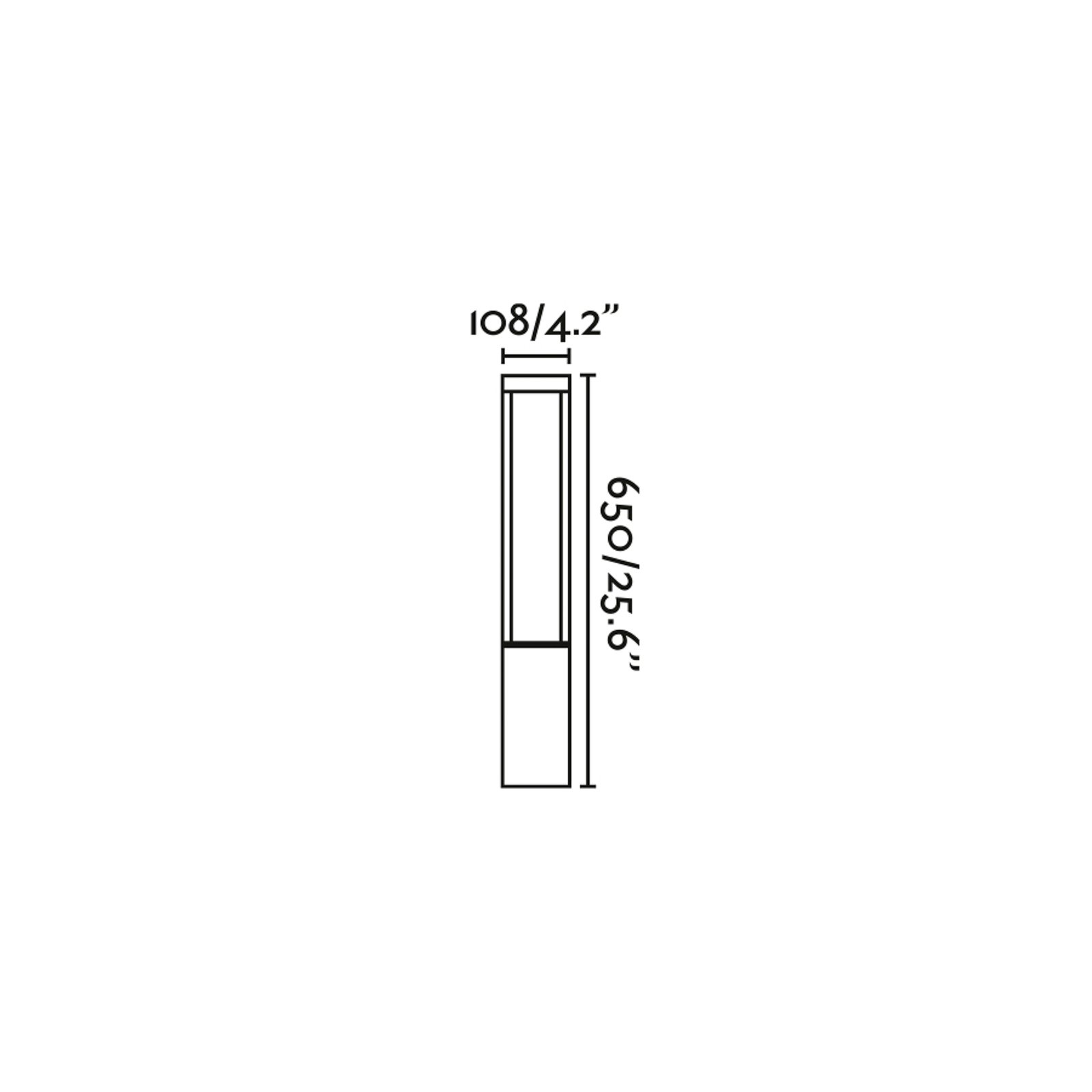 Agra LED pathway light, castanho ferrugem, alumínio/vidro, altura 65 cm