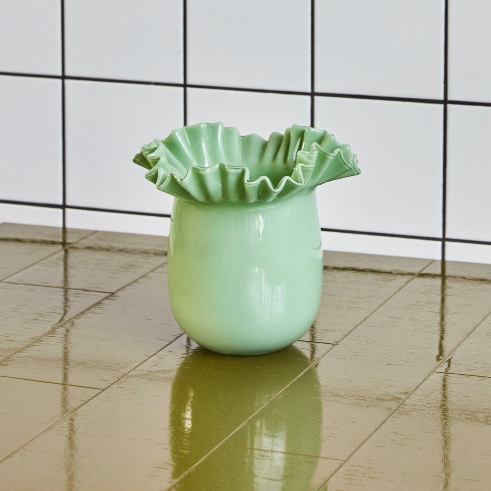 HDFlee vase, green, height 20 cm, glass - House Doctor