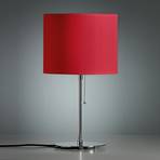 Table lamp with a coloured linen lampshade, red