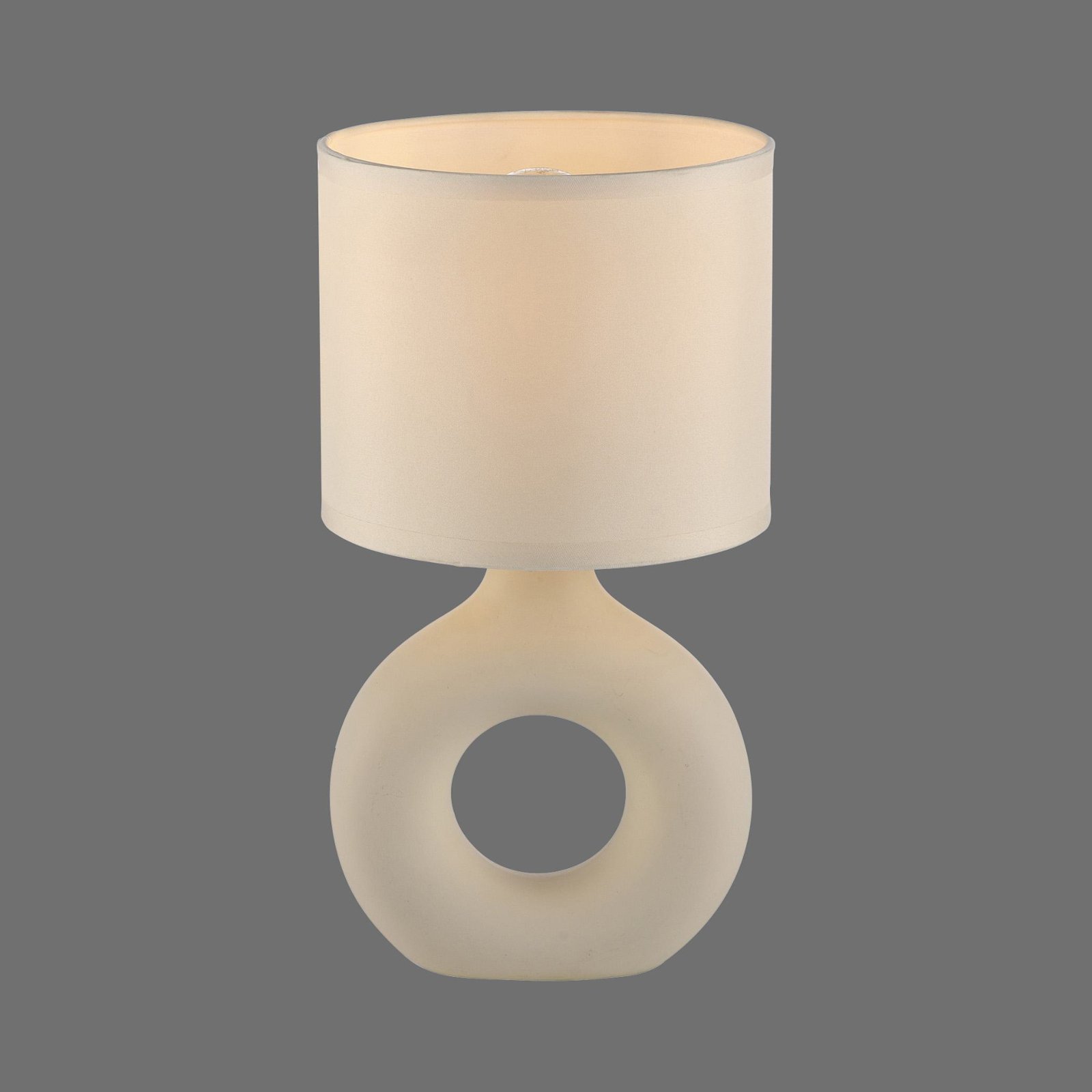 JUST LIGHT. Lampada da tavolo Carara, base in ceramica, beige