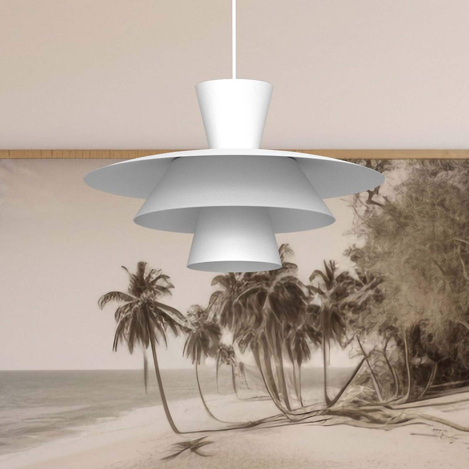 Luminex Lampă suspendată Plato alb metal Ø 38 cm E27 - Camera de zi / sufragerie - Modern