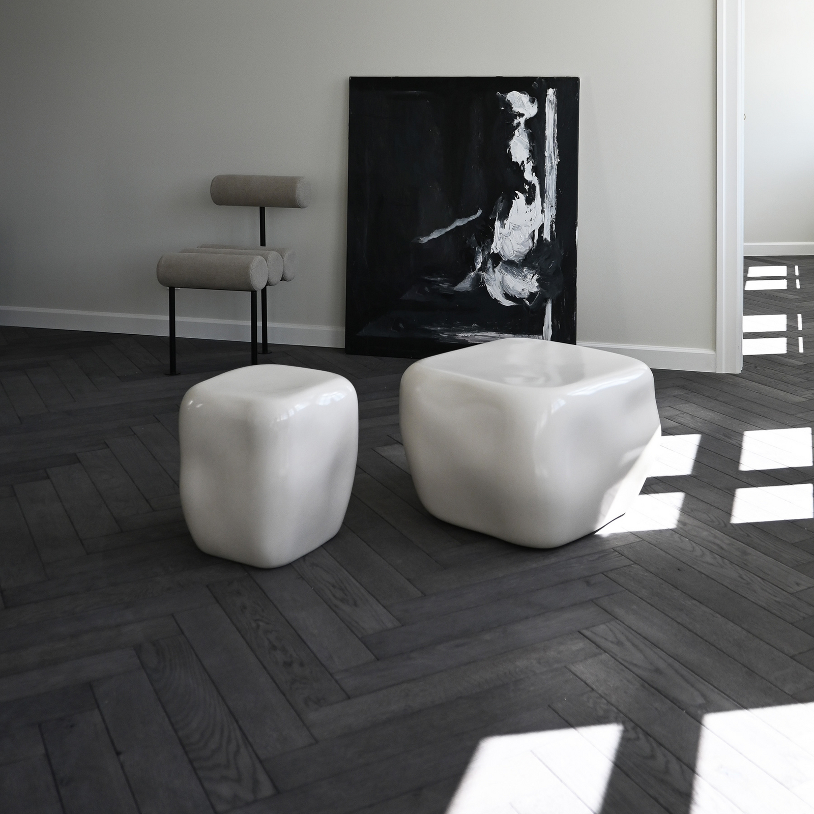 Stolik pomocniczy Ishi, biały, szerokość 31 cm, szkło – 101 Copenhagen