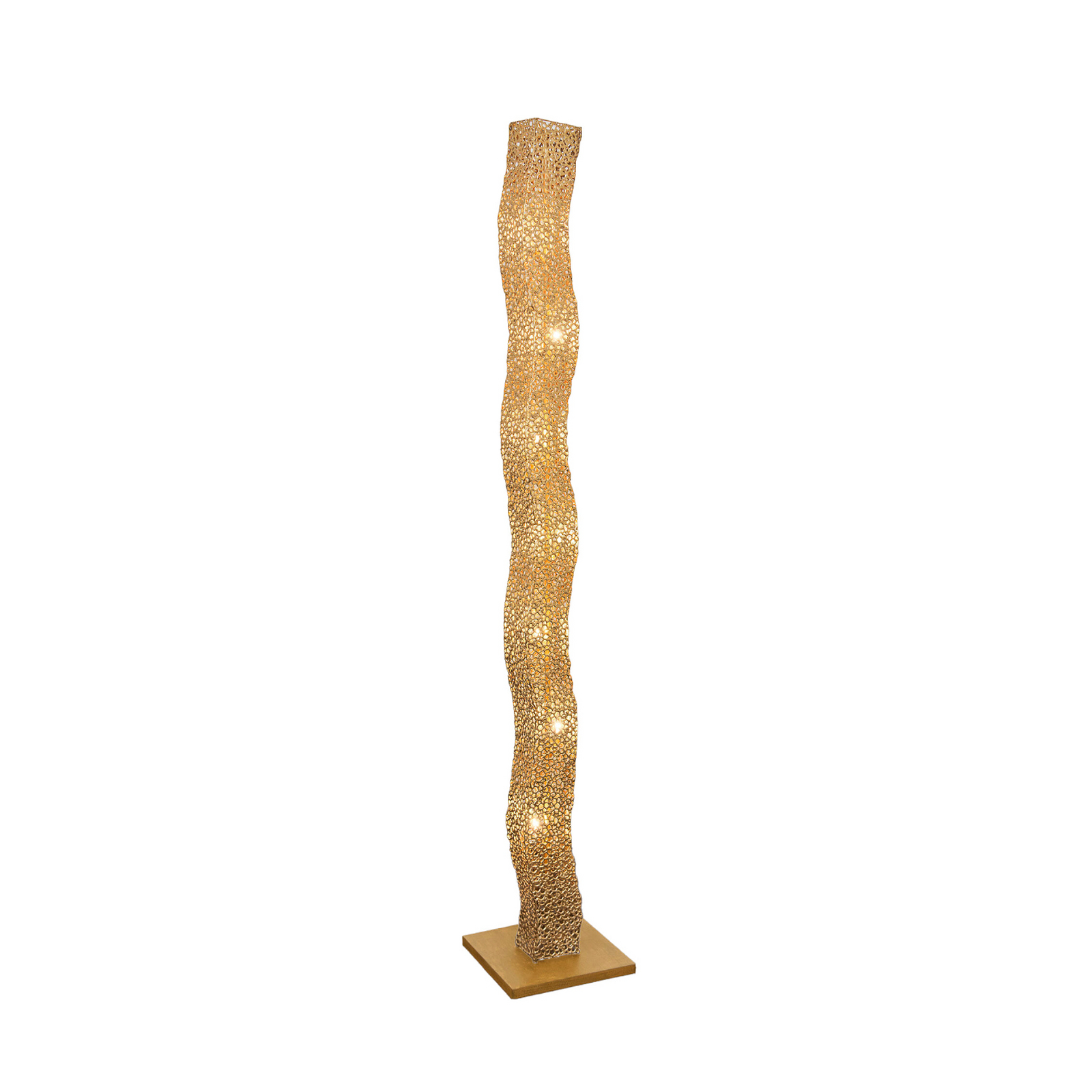 ODISSEA-lattiavalaisin, kullanvärinen, korkeus 171 cm, metallia, 7 x G4