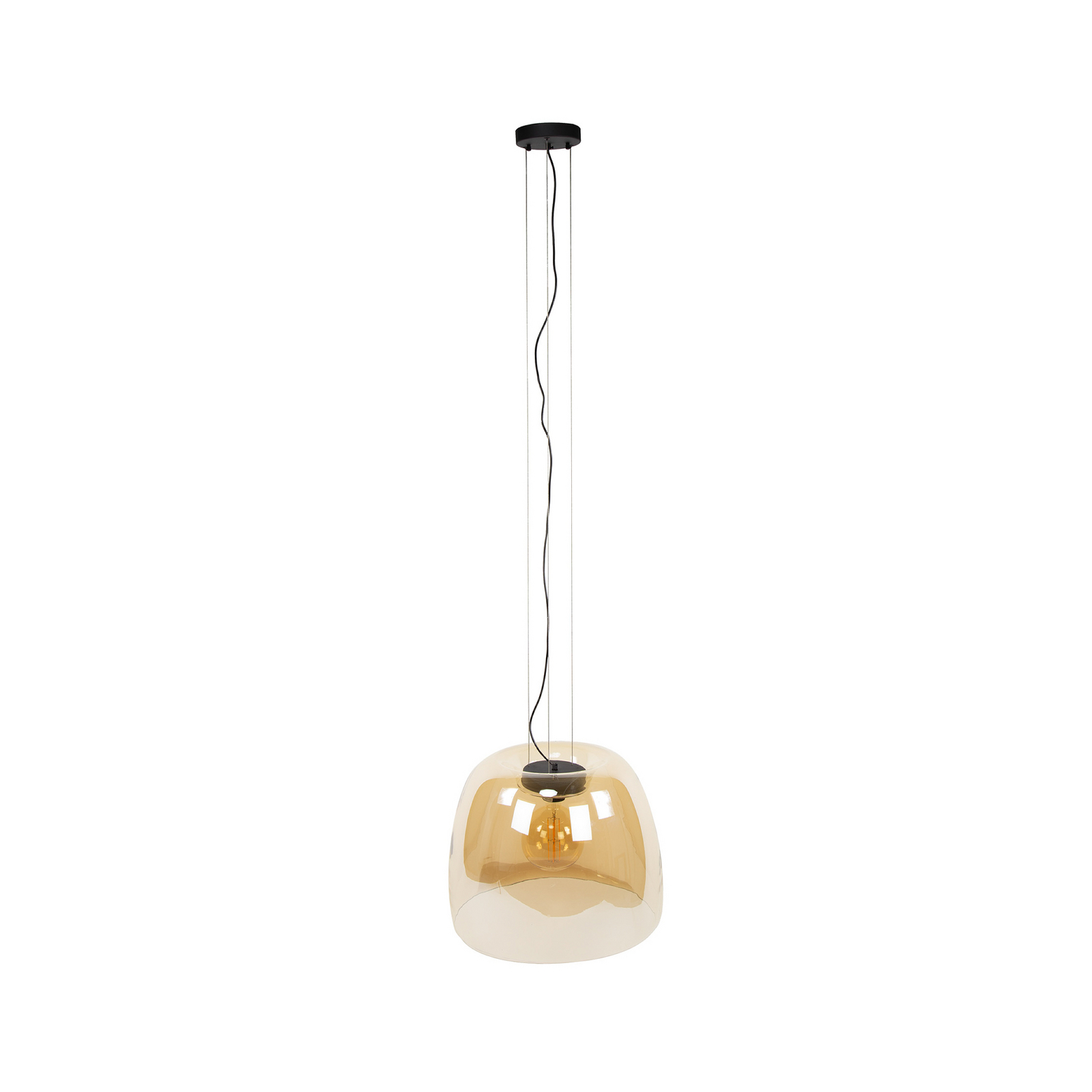 Hängeleuchte Philippa, amber, Ø 48 cm, Glas, 1 x E27