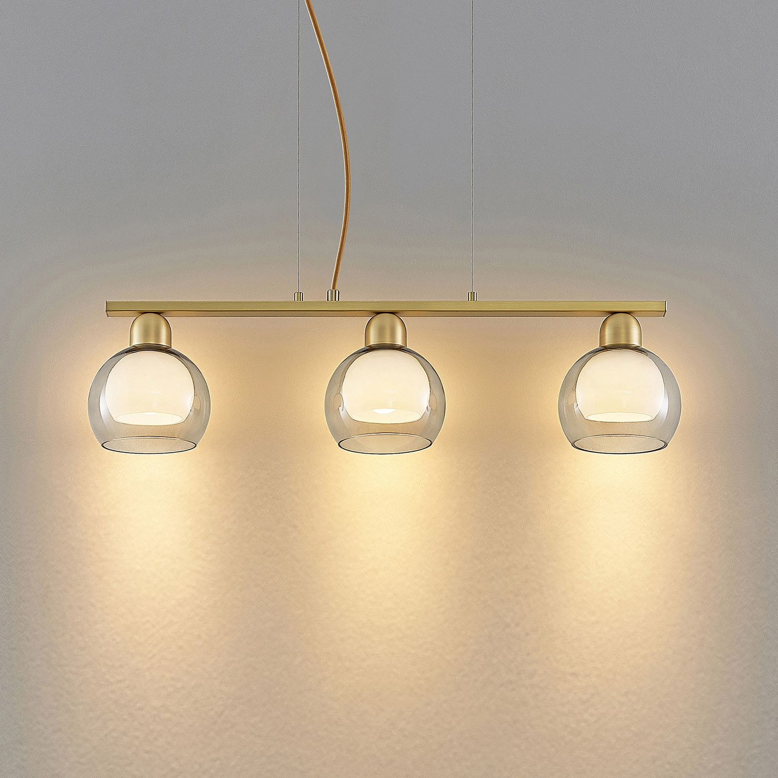 Lucande Mylah hanglamp, 3-lamps, Ø 14 cm