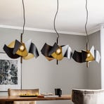 Lucande Imron hanging light, three-bulb, black