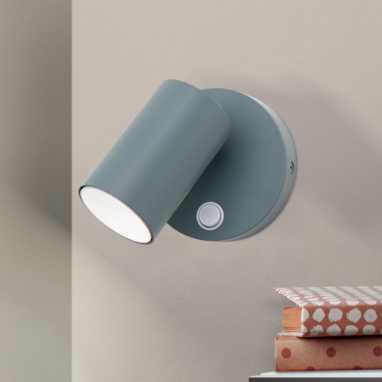 Penn wall spotlight, light green, Ø 10.5 cm, steel/aluminium