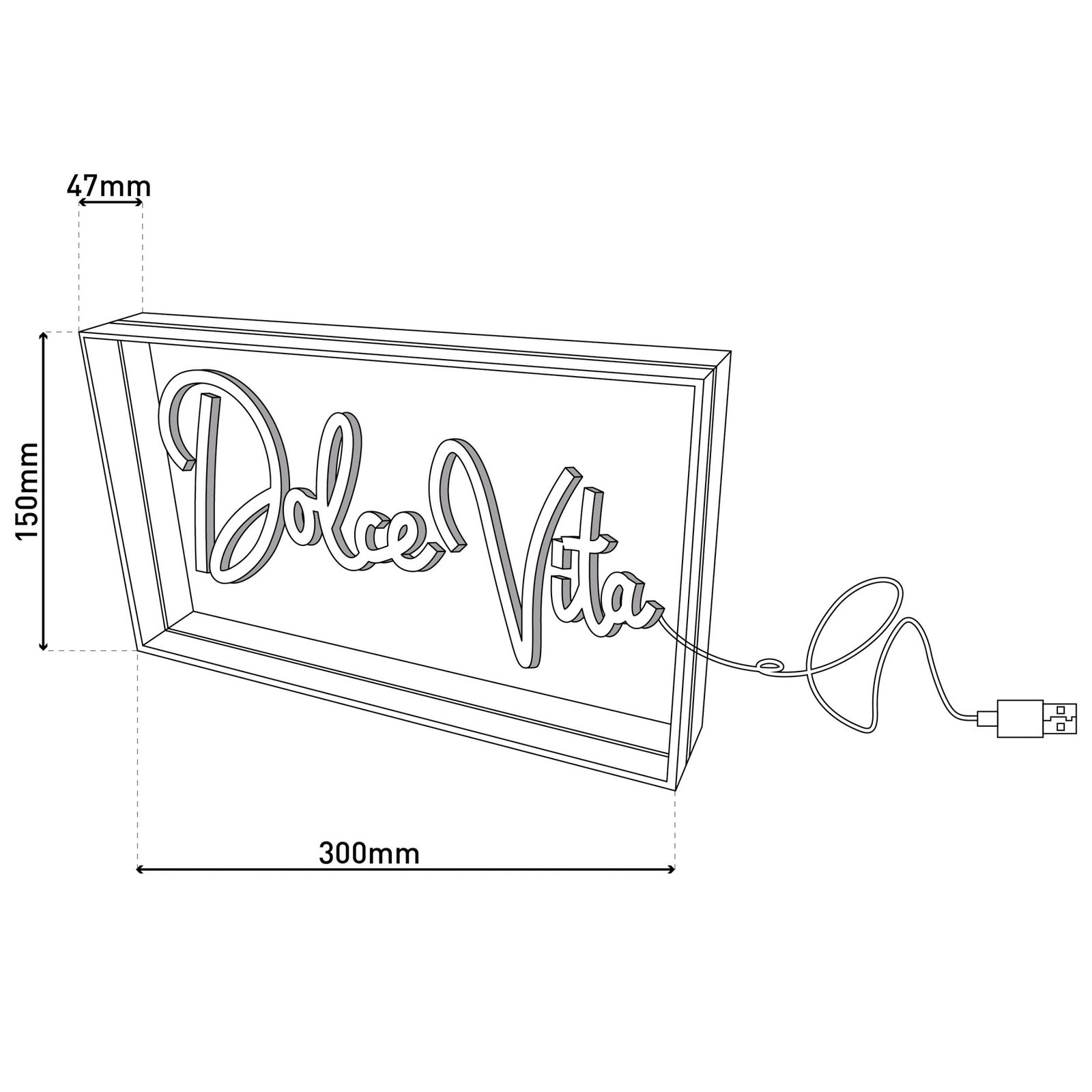 Applique a LED Dolce Vita, trasparente, 30x15 cm, plastica USB RGB