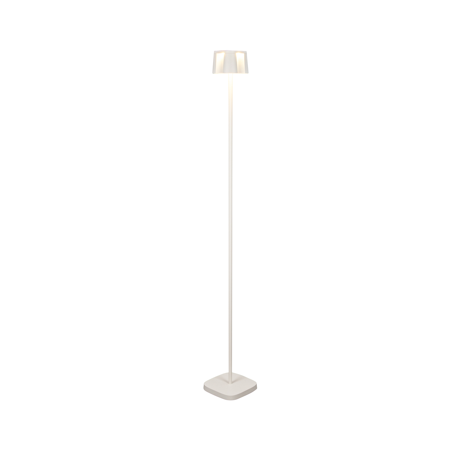 Nice rechargeable LED floor lamp, white, aluminium, IP54, dimmable, CCT