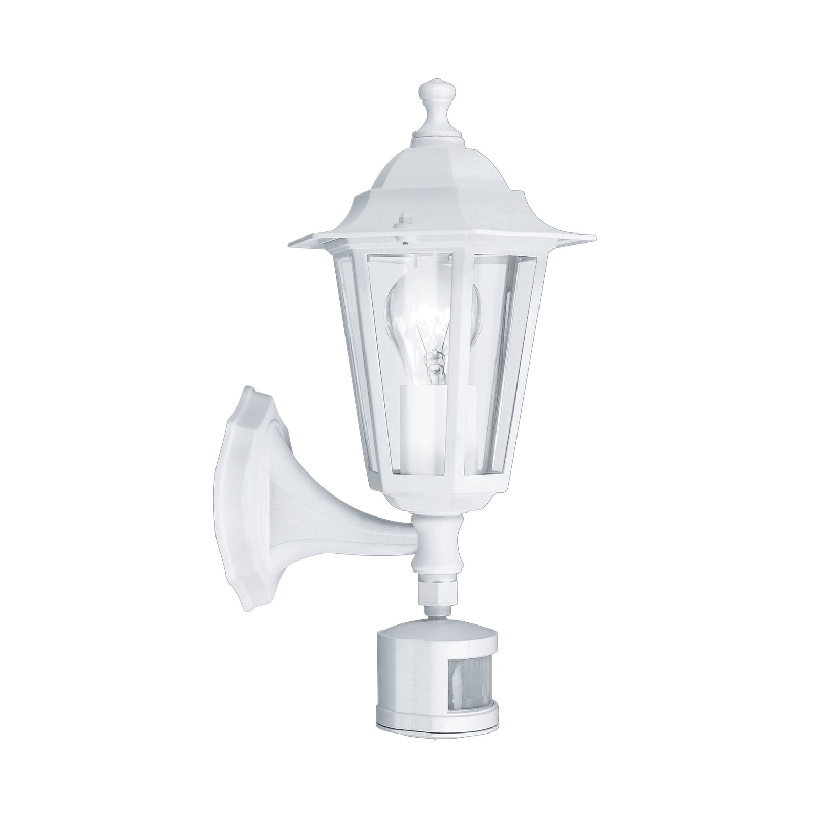 Āra sienas lampa Laterna 5, balta, augstums 36 cm, metāls, sensors