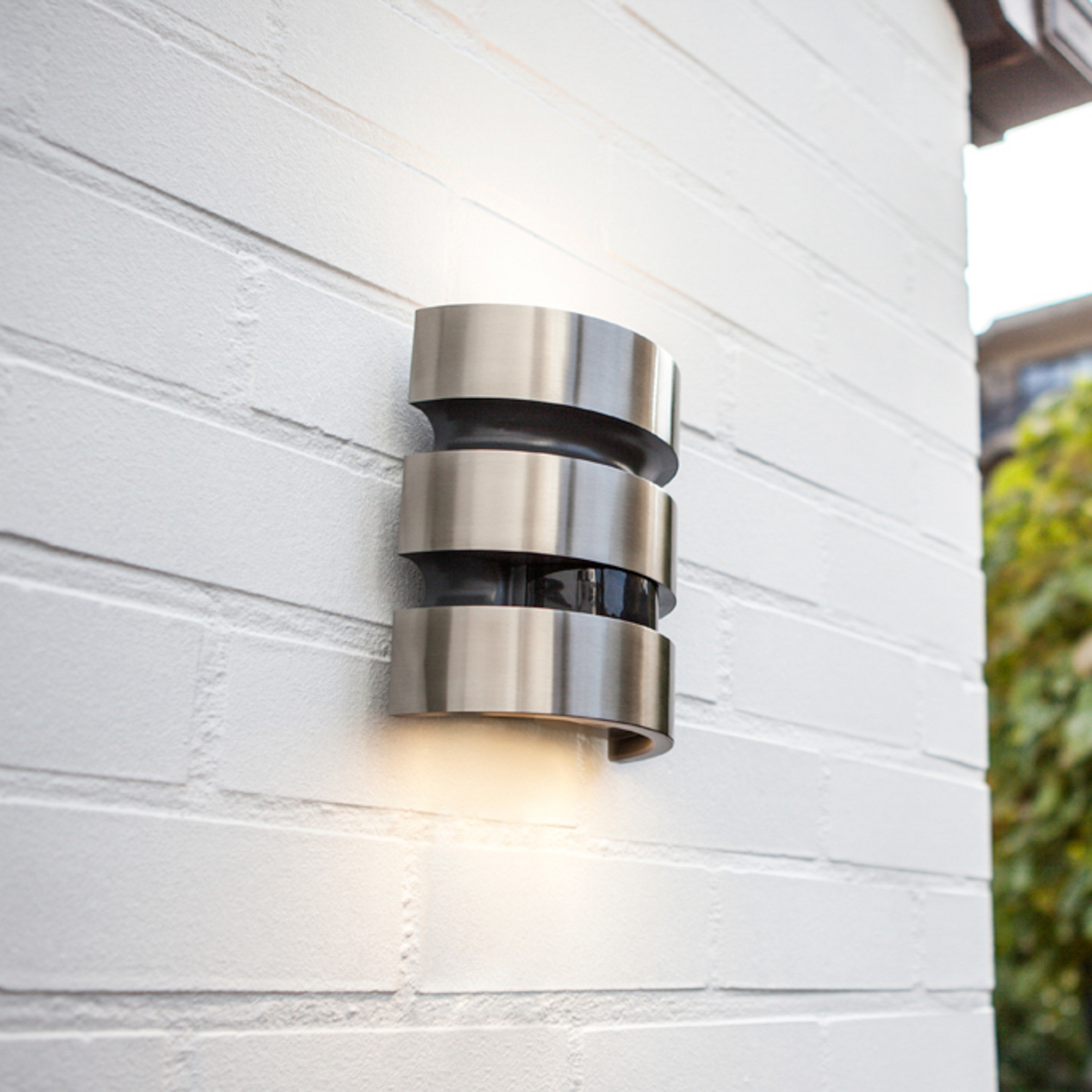 LED-Sensor-Außenwandleuchte MAYA, Edelstahl, Höhe 18 cm IP44