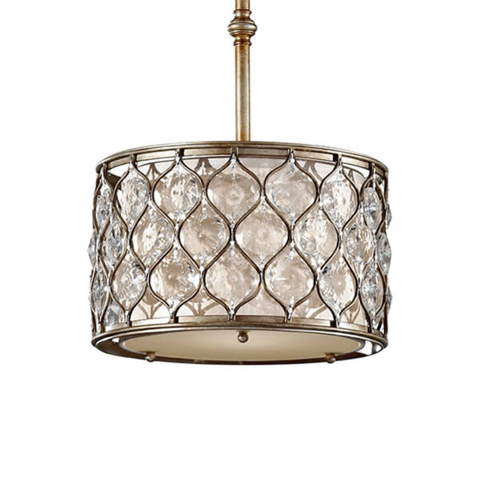 FEISS Crystal pendant light Lucia medium, for Living / Dining Room, metal, crystal, E27, 60 W, energy efficiency: A++, H: 20 cm