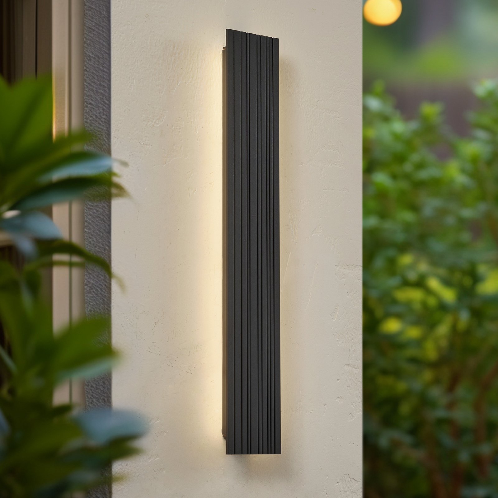 Lucande LED outdoor wall light Melira, length 60cm, anthracite