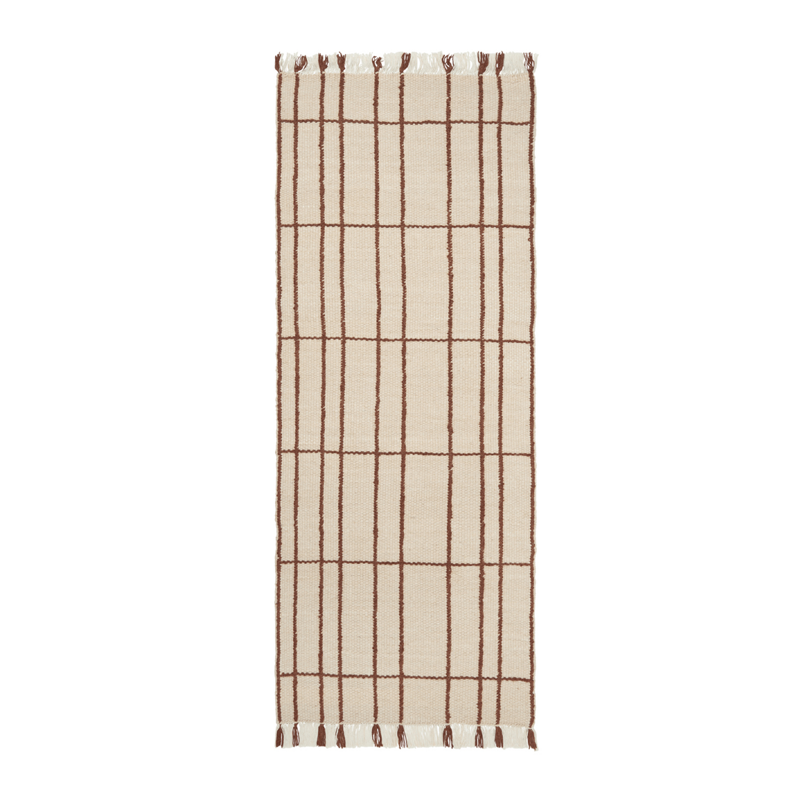 Sen runner, cream/brown, 200 x 80 cm, textile - ferm LIVING