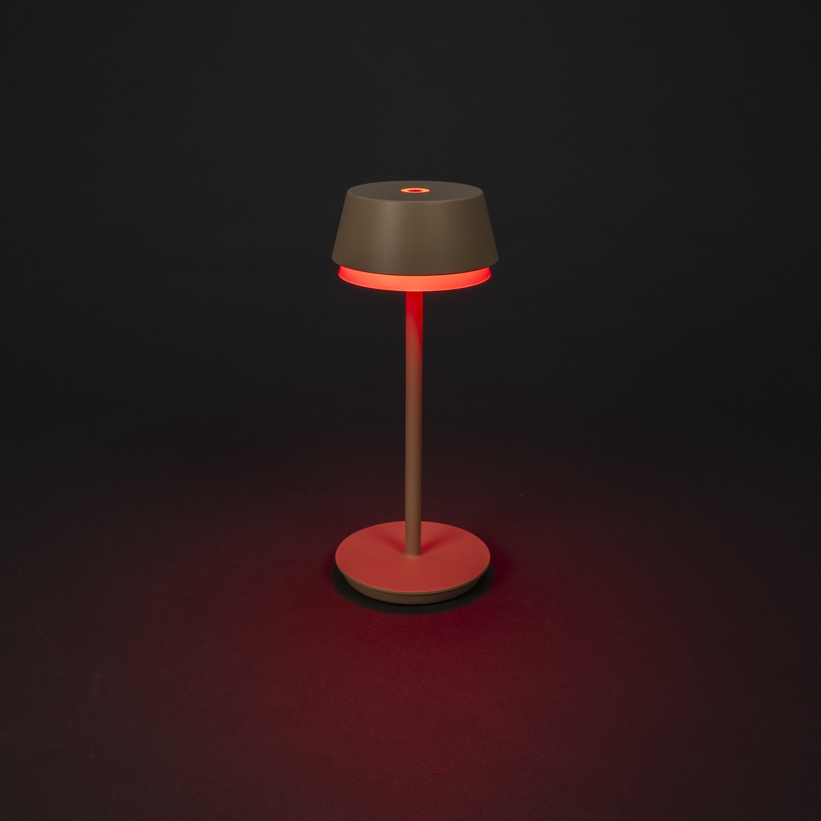 LED table lamp Lyon, sand-coloured, IP54, dimmable, CCT, RGB