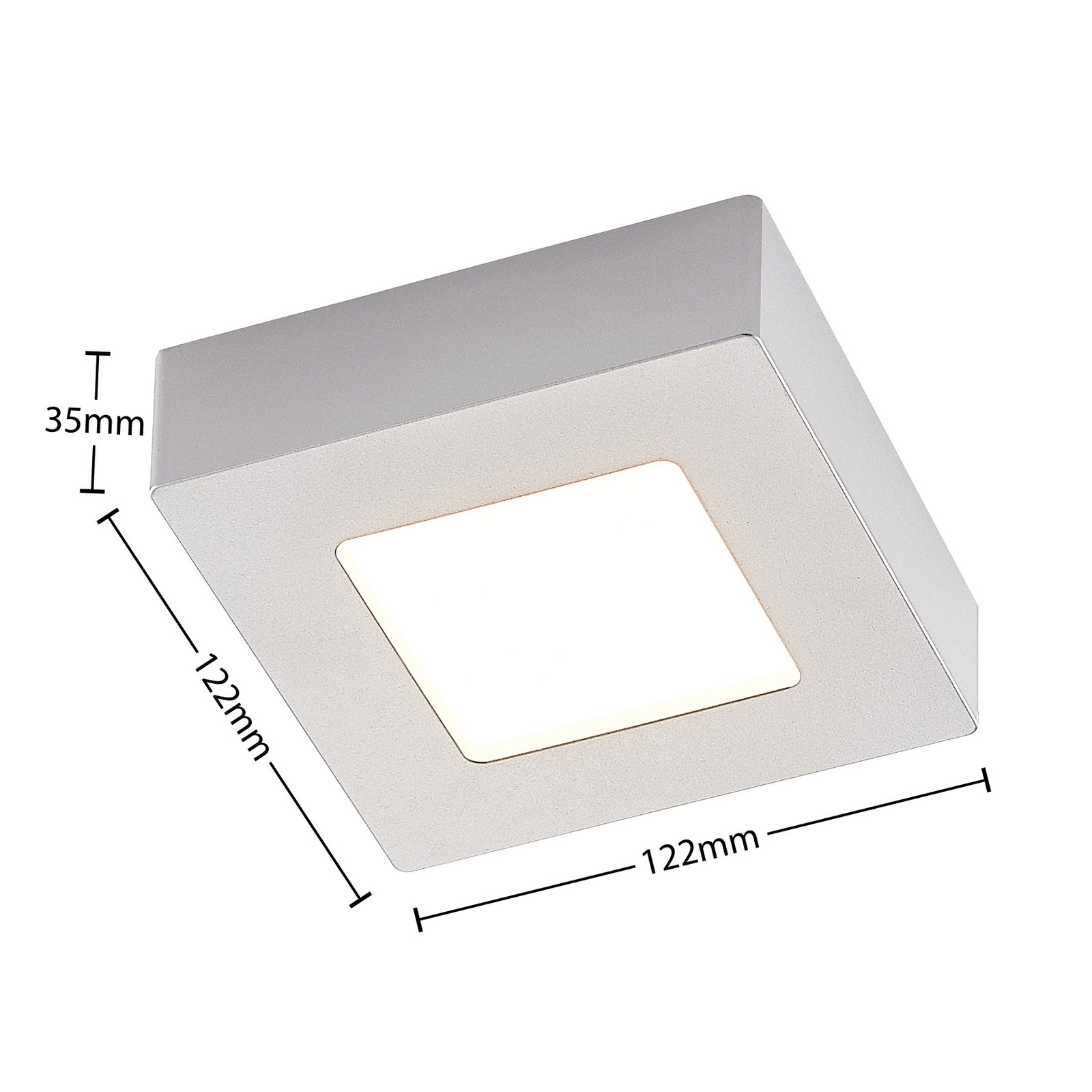 Prios Alette LED ceiling light, silver, 12.2 cm