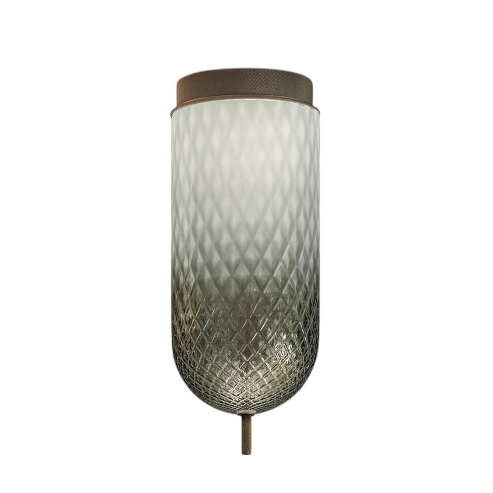 OLEV LED-Deckenlampe Curuba, grau, Glas, Höhe 40 cm, 2.700 K