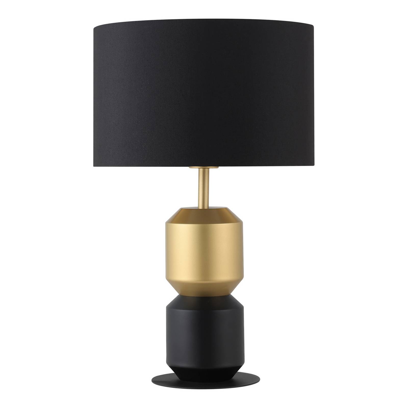 Tischlampe Laurignano Deko Tischleuchte Nachttischlampe aus Metall in schwarz und gold Lampe für Wohnzimmer Schlafzimmer und Flur E27 Fassung