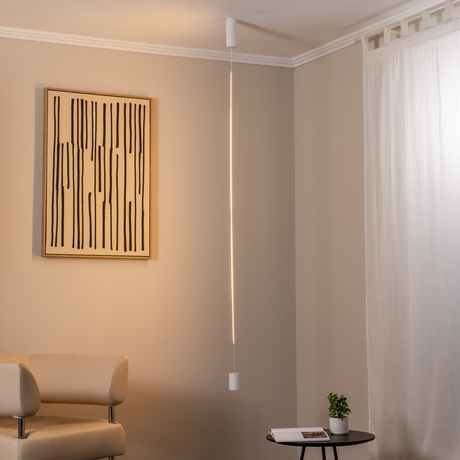 Euluna VERTIC LED viseća svjetiljka, bijela, metalna, 19 W, 3000 K - Dnevni boravak/blagovaonica - Moderan - Aluminij