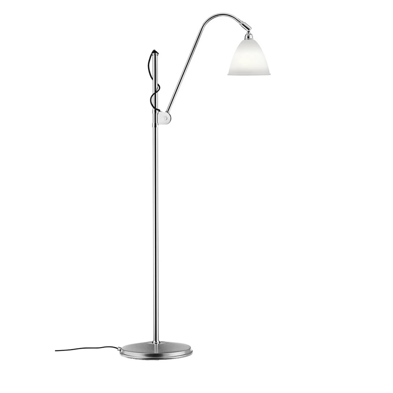 GUBI – Bestlite BL3 Golvlampa Ø16 Krom/Porslin