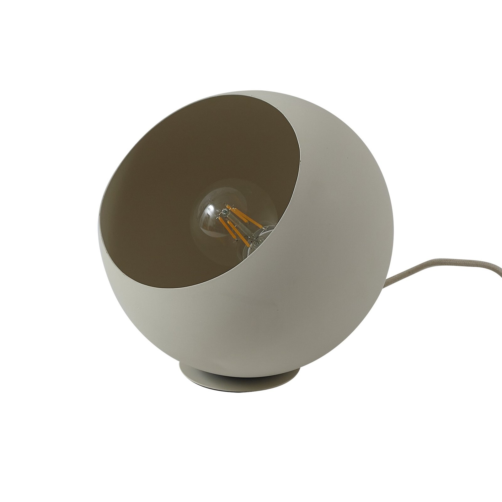 Lindby Solomia bordlampe, beige, jern, Ø 20 cm