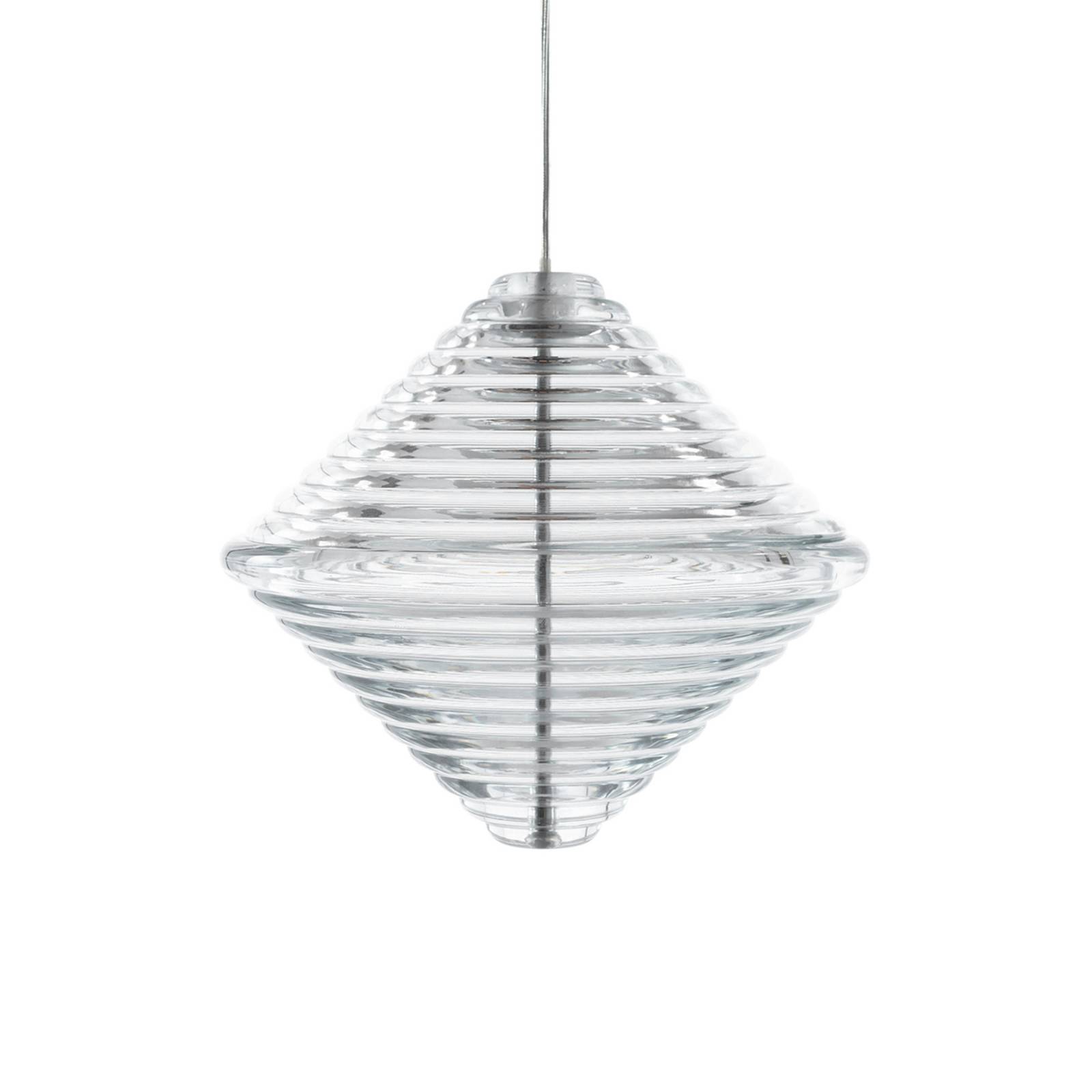 Tom Dixon LED-Hängelampe Press Cone, klar, Ø 34 cm, 927