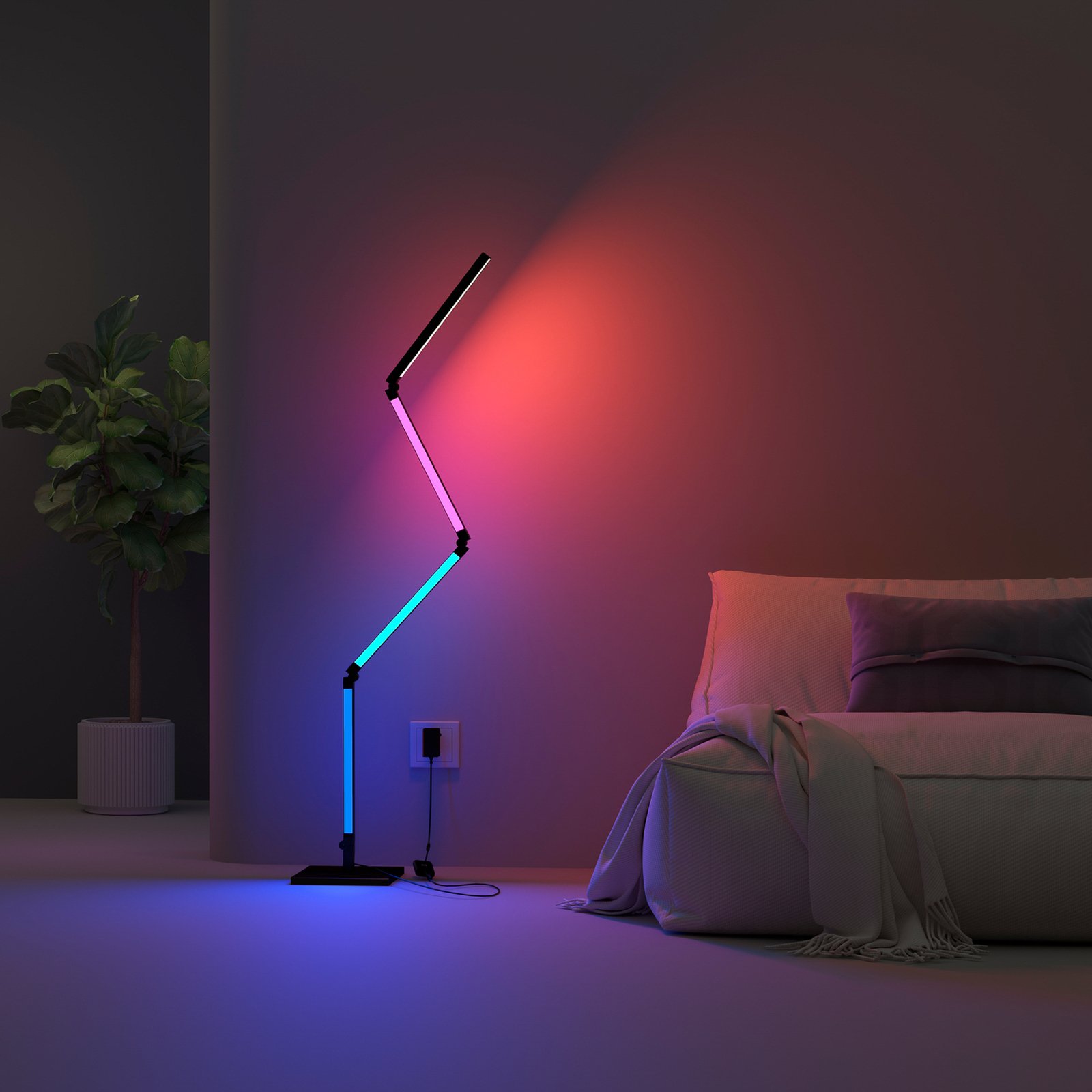 "Calex" išmanusis LED grindų šviestuvas, sulankstomas WLAN CCT RGB