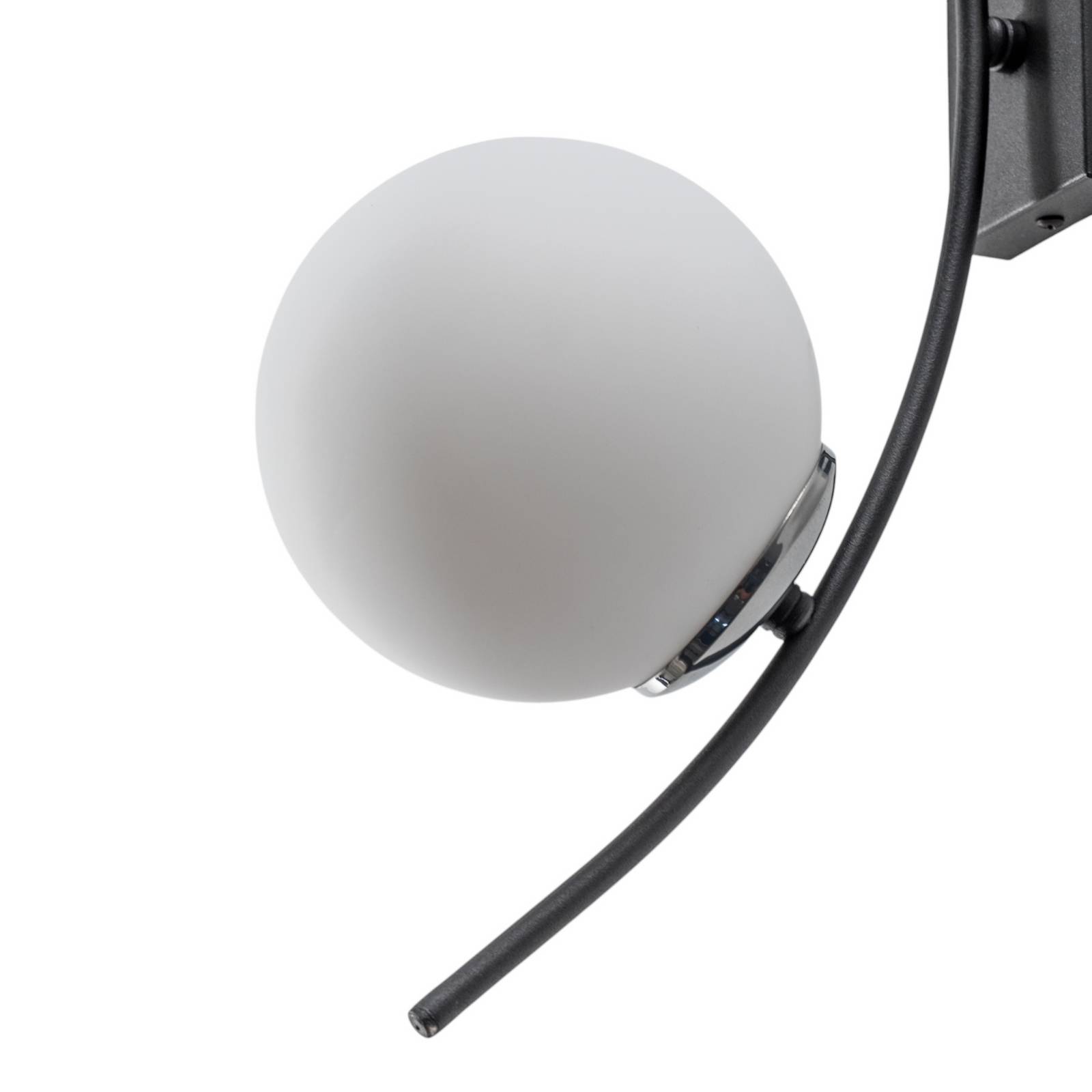 Kinkiet Hilal 3821, czarny, szkło opalowe, wysokość 44 cm