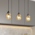 Suspension Brillant 3 lampes ambre