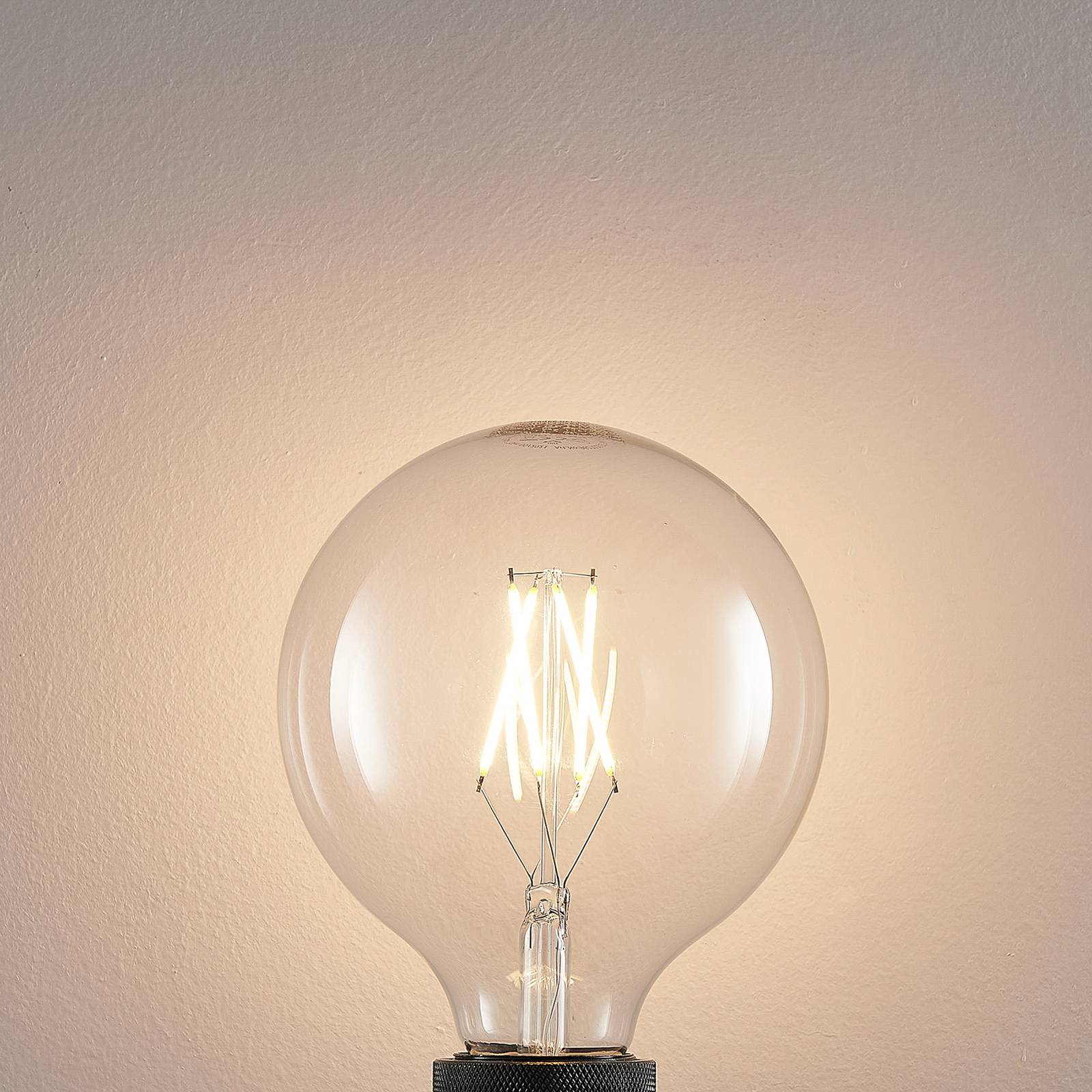 Arcchio LED filament E27 6W 2700K G125 globe čirá sada 3ks