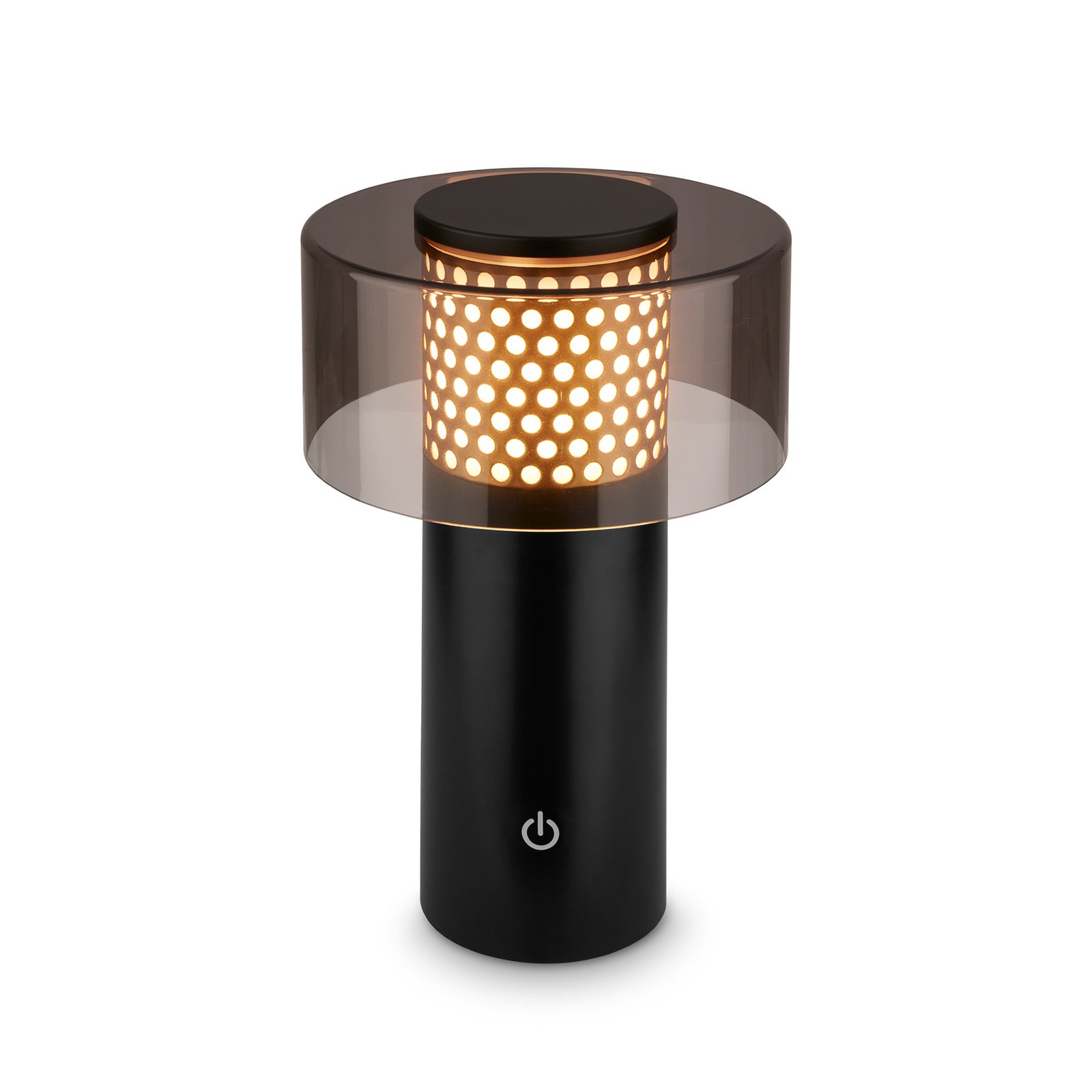 LED-akkupöytälamppu Brilo unplugged Gila, kulta/musta 21 cm