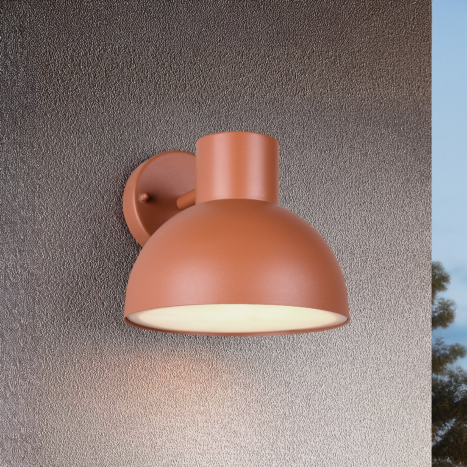 Elbe outdoor wall light, apricot, die-cast aluminium, E27
