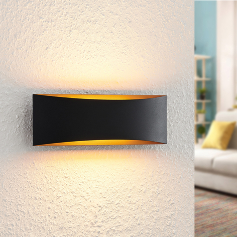 Arcchio Danta LED-Wandlampe, schwarz-gold