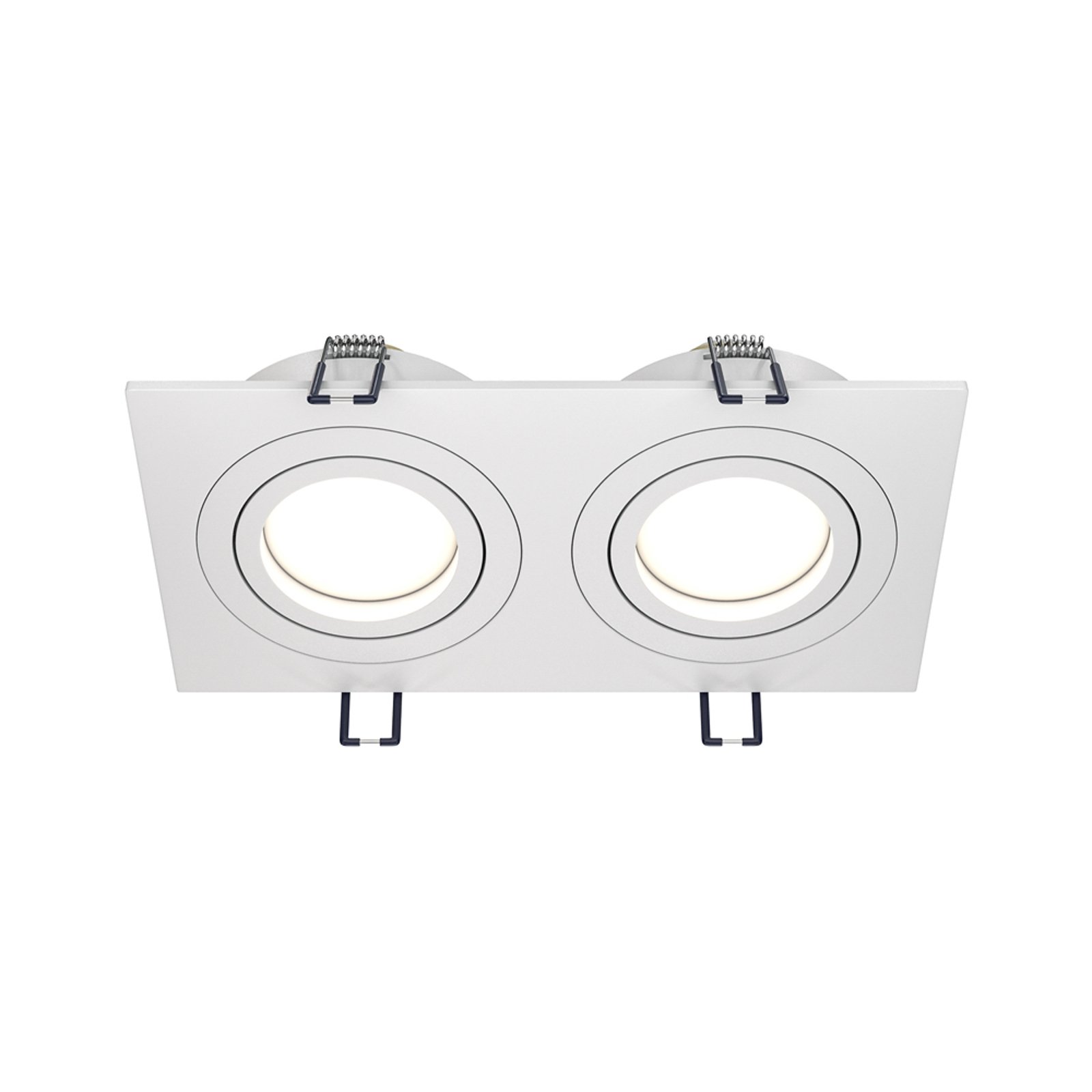 Maytoni recessed light Atom, 2-bulb, white, angular