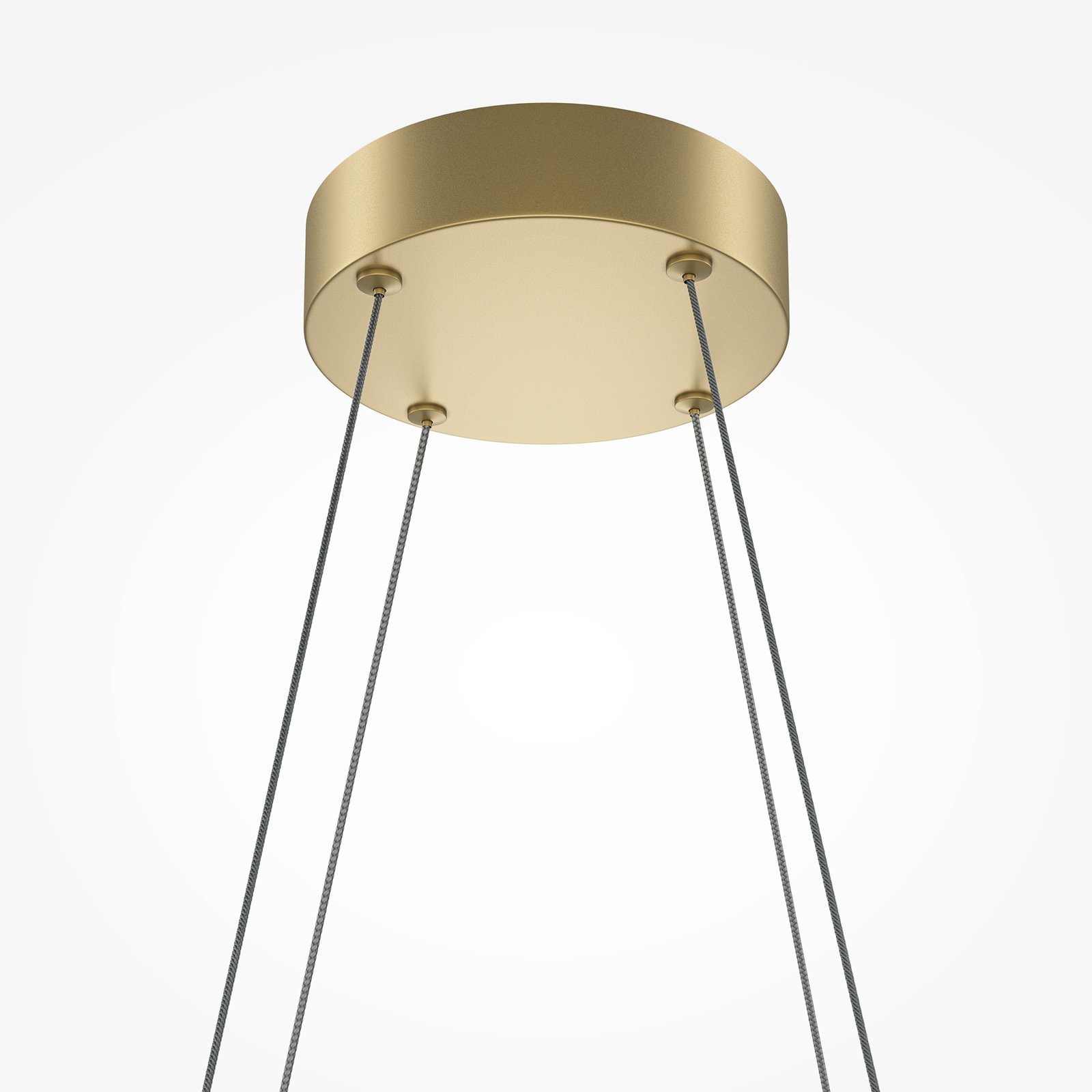 Maytoni LED pendant light Halo, brass-coloured, length 103.5 cm