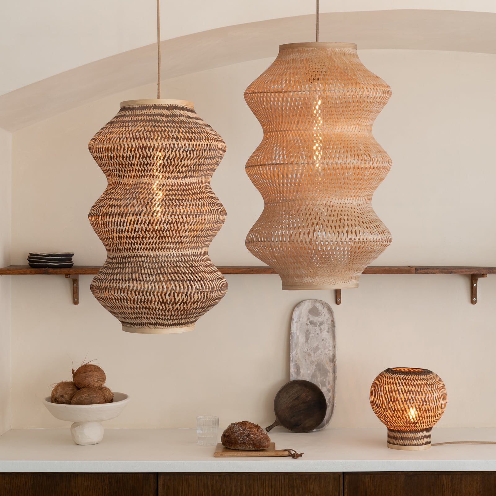 GOOD & MOJO Suspension Barbados, naturel/marron, Ø 40 cm, E27 GOOD & MOJO Suspension Barbados, naturel/marron, Ø 40 cm, E27