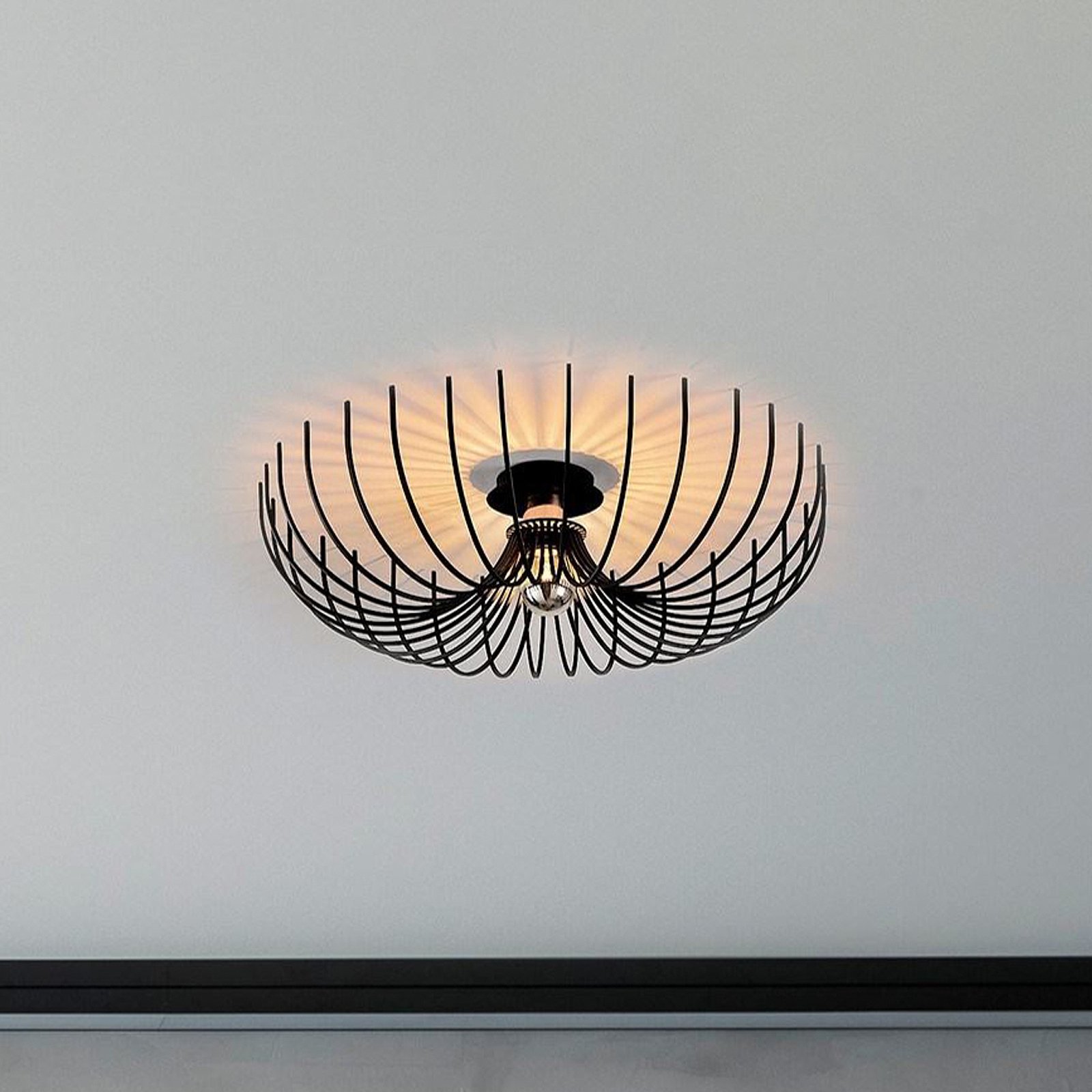 Aspendos N-639 plafondlamp, zwart, metaal, Ø 56 cm