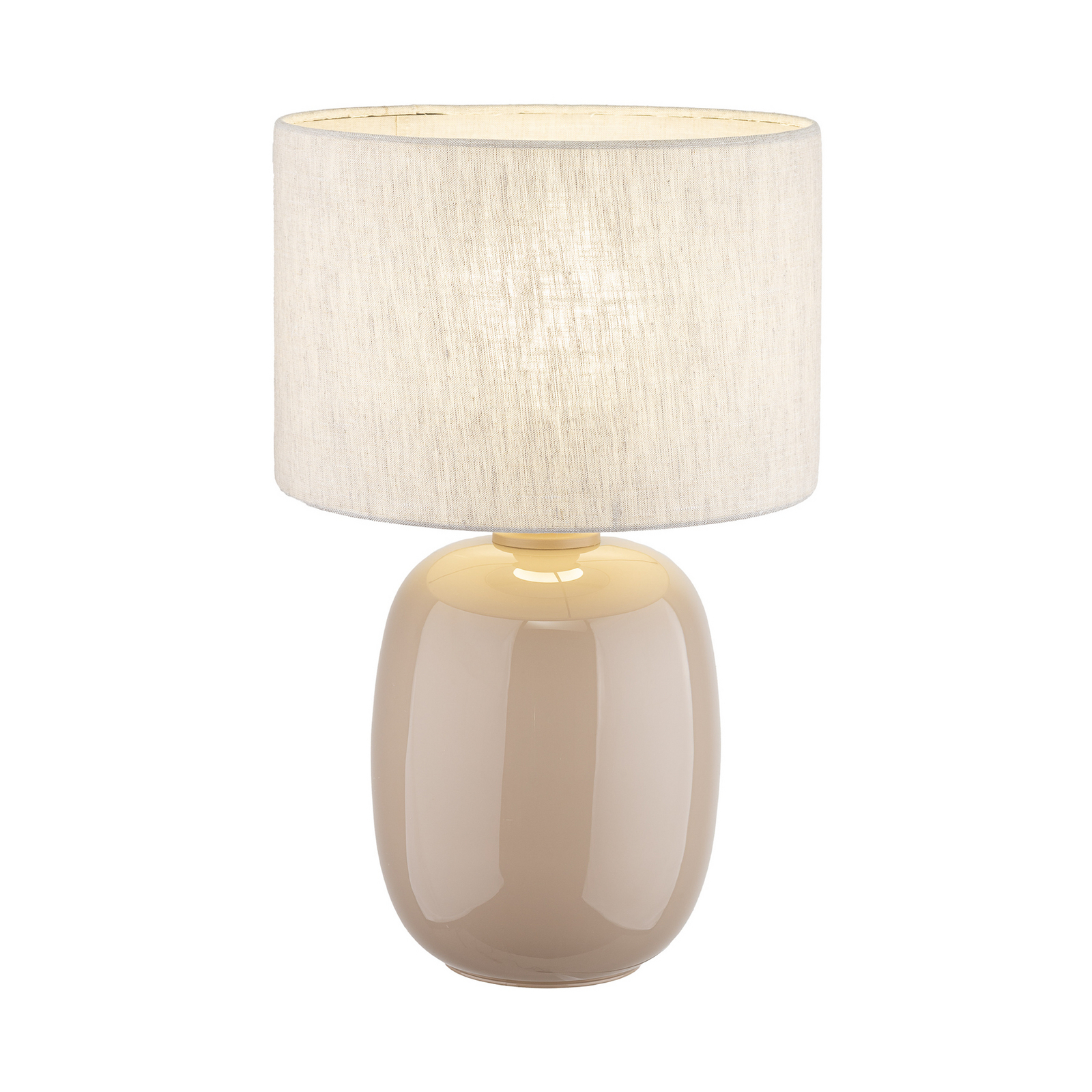 Tafellamp Melody, zandkleurig, textiel, hoogte 48 cm, E27 Tafellamp Melody, zandkleurig, textiel, hoogte 48 cm, E27