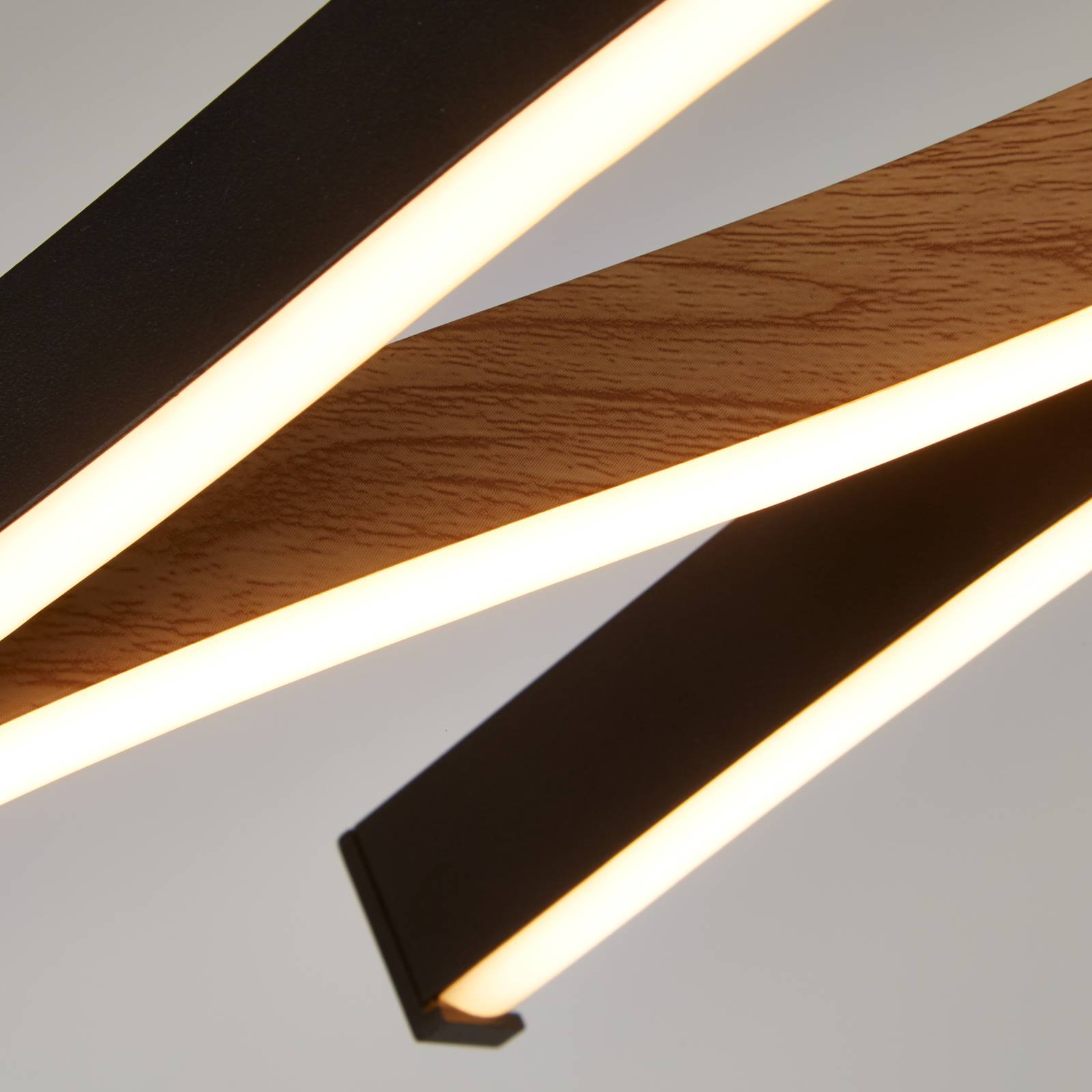 Searchlight LED-hänglampa Swirl svart/trä